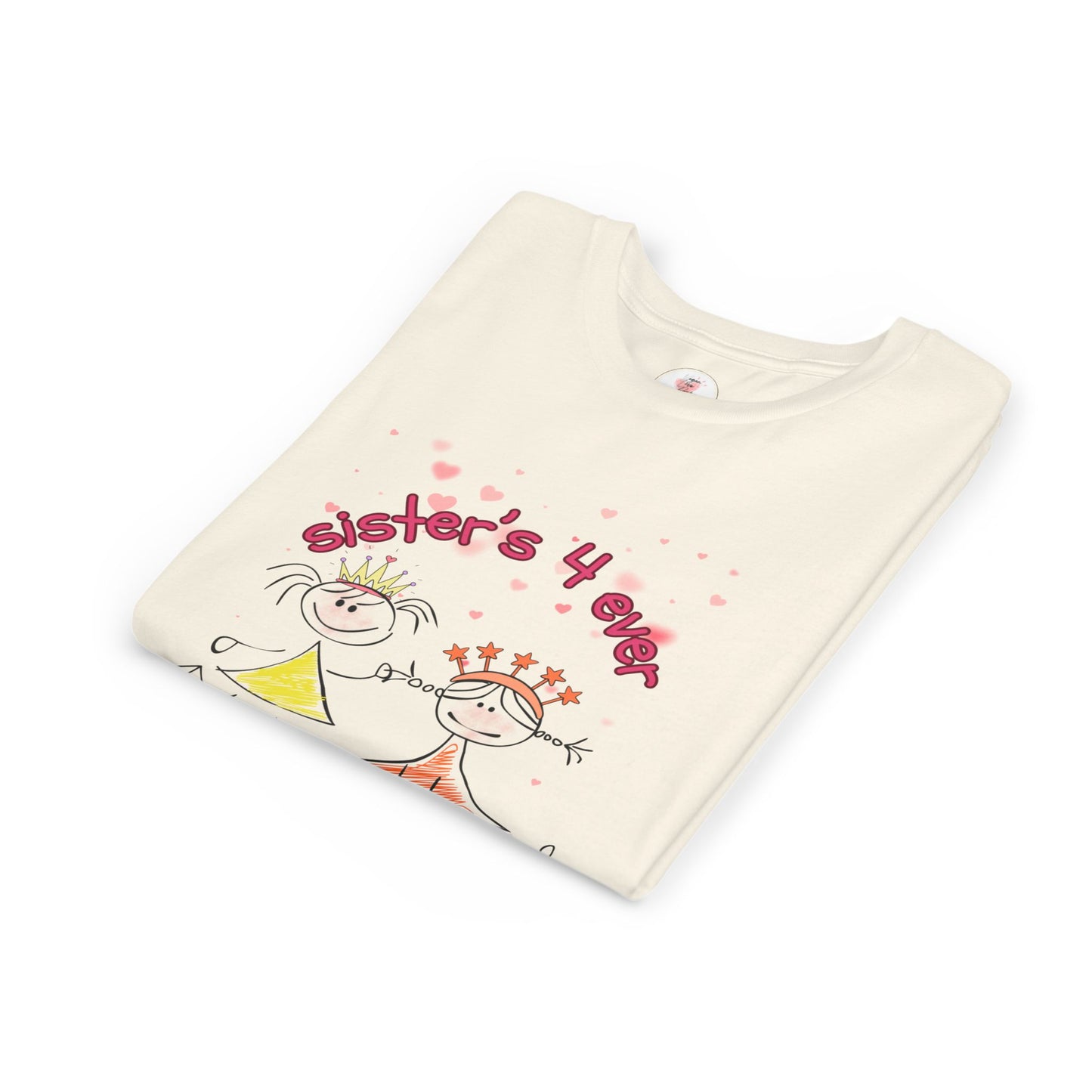 Sisters 4 Ever Youth Tee — Cute Hand-Drawn Sisterhood Kids Shirt