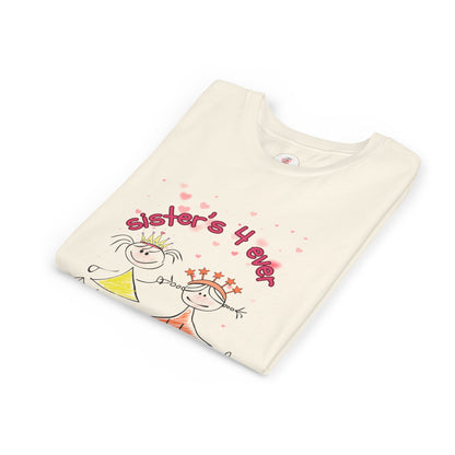 Sisters 4 Ever Youth Tee — Cute Hand-Drawn Sisterhood Kids Shirt
