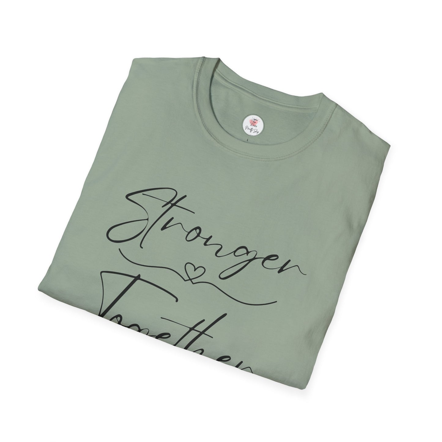 T-Shirt — "Stronger Together" Minimal Script Tee (Inspirational Couples Tee)
