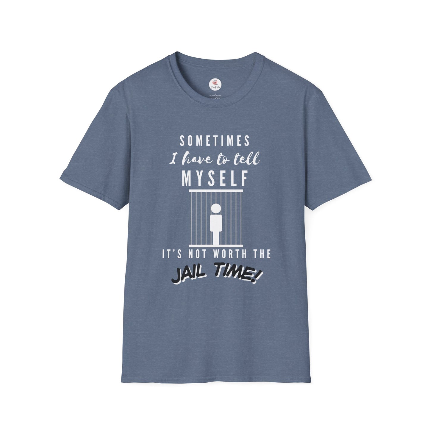 Jail Time! Graphic T-Shirt — Funny Minimal Crewneck Tee