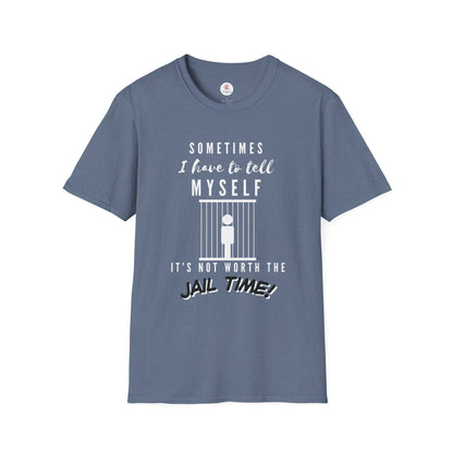 Jail Time! Graphic T-Shirt — Funny Minimal Crewneck Tee