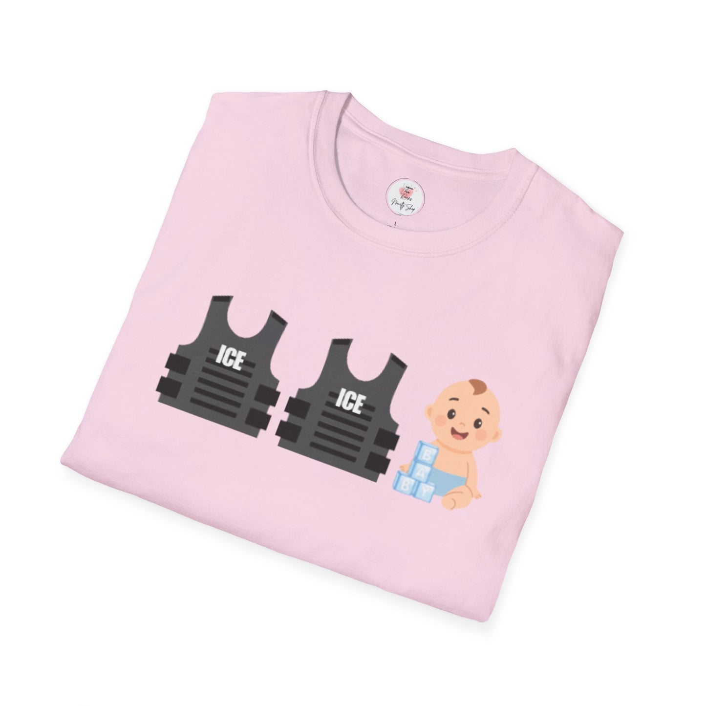 Funny ICE, ICE, Baby Graphic T-Shirt – Immigration Humor Tee