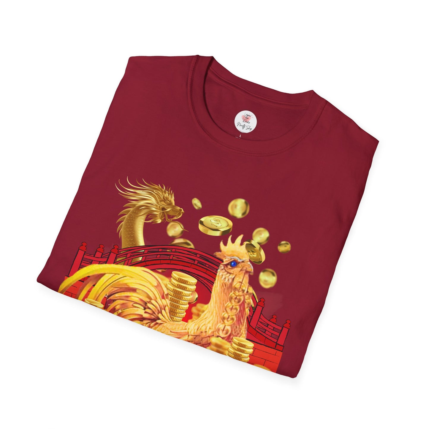 Prosperity Dragon Link T-Shirt — Gold Coins & Fortune Design