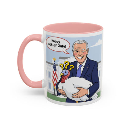 Fourth of July Presidential Turkey Mug - Patriotic Holiday Coffee Cup (11 oz & 15oz)