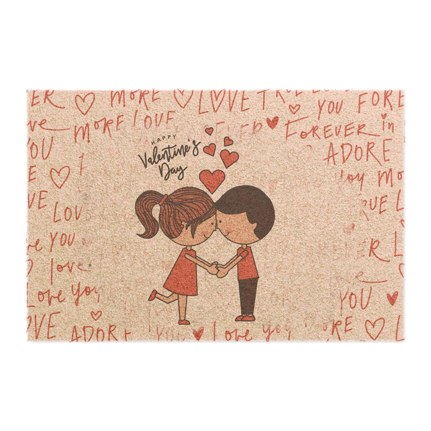 Valentine’s Day Cute Couple Doormat – 'You & Me' Love Welcome Mat