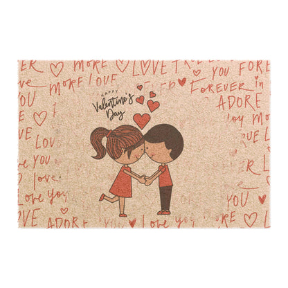 Valentine’s Day Cute Couple Doormat – 'You & Me' Love Welcome Mat
