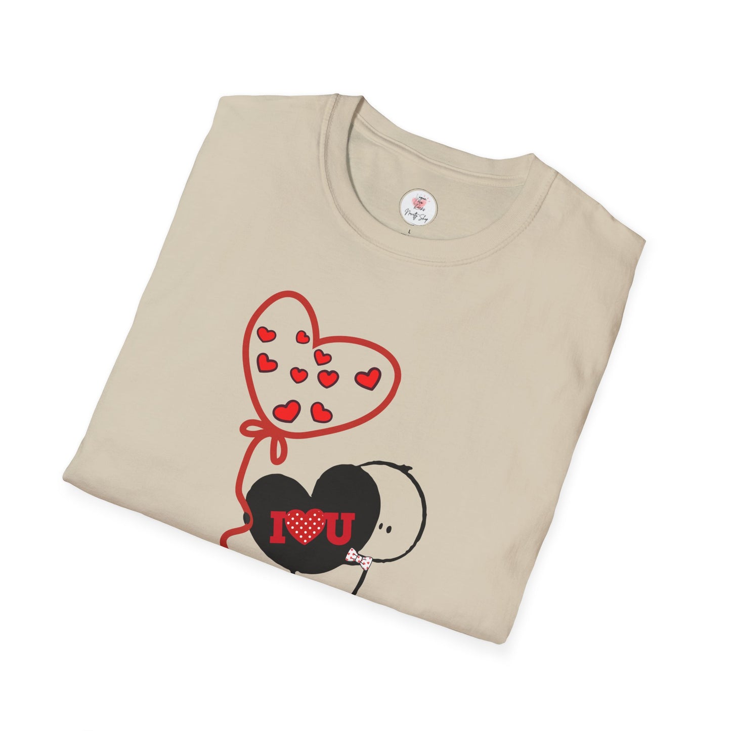 Valentine Heart Balloon T-Shirt — Cute "I Love You" Cartoon Tee