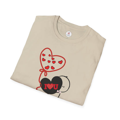 Valentine Heart Balloon T-Shirt — Cute "I Love You" Cartoon Tee