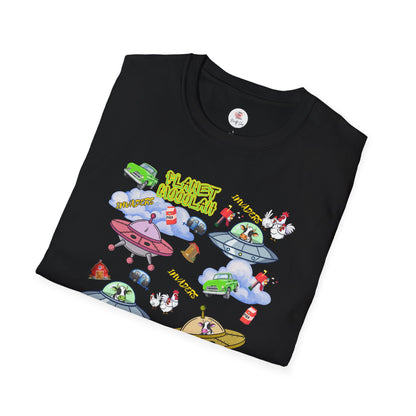 Planet Mooolah Game T-Shirt — Cute Colorful Spaceship Casino Graphic Tee