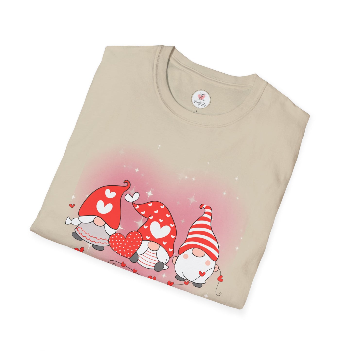 Valentine Gnome Trio T-Shirt — Cute Hearts & Cozy Valentine Gnomes Tee