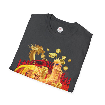 Prosperity Dragon Link T-Shirt — Gold Coins & Fortune Design