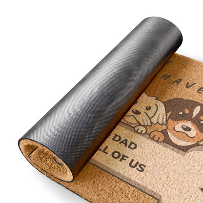 Doormat — "Go Away Unless You Have Alcohol for Mom & Dad and Dog Treats" Funny Welcome Mat