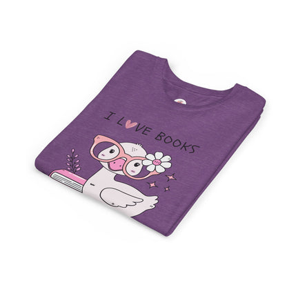Youth 'I Love Books' Duck Graphic Tee - Cute Reading Shirt