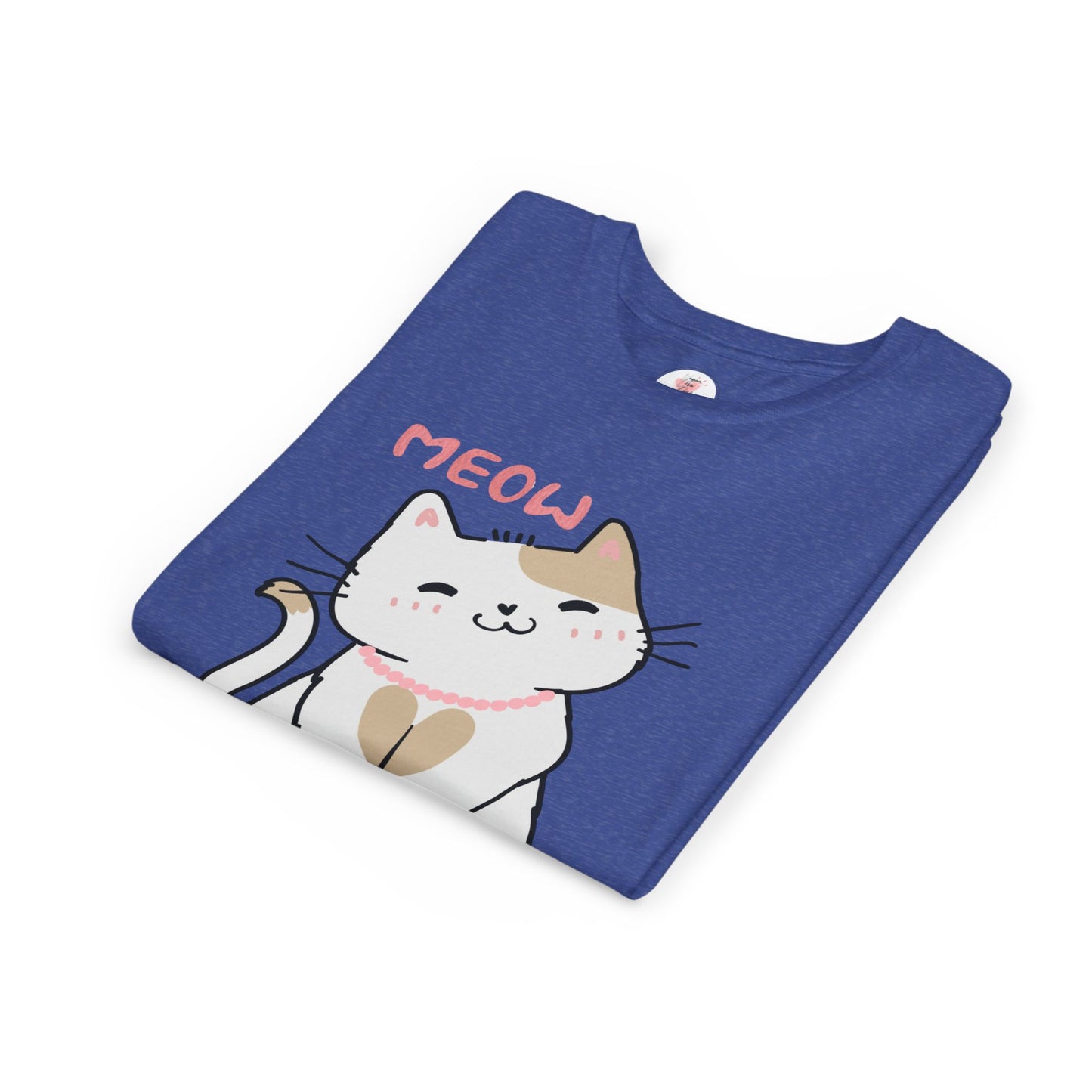Cute 'Meow' Kitten Youth Tee - Adorable Cat Graphic