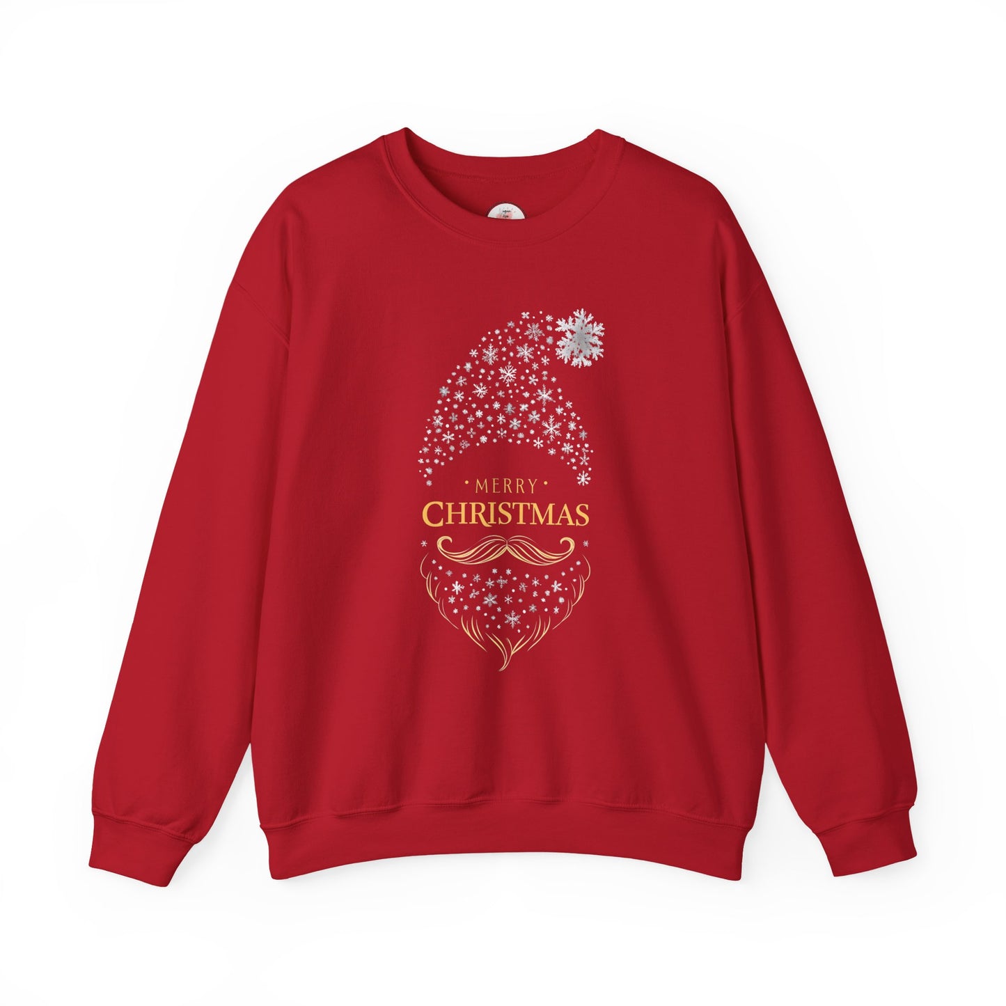 Silver and Gold Holiday 'Merry Christmas'  Gnome Crewneck Sweatshirt