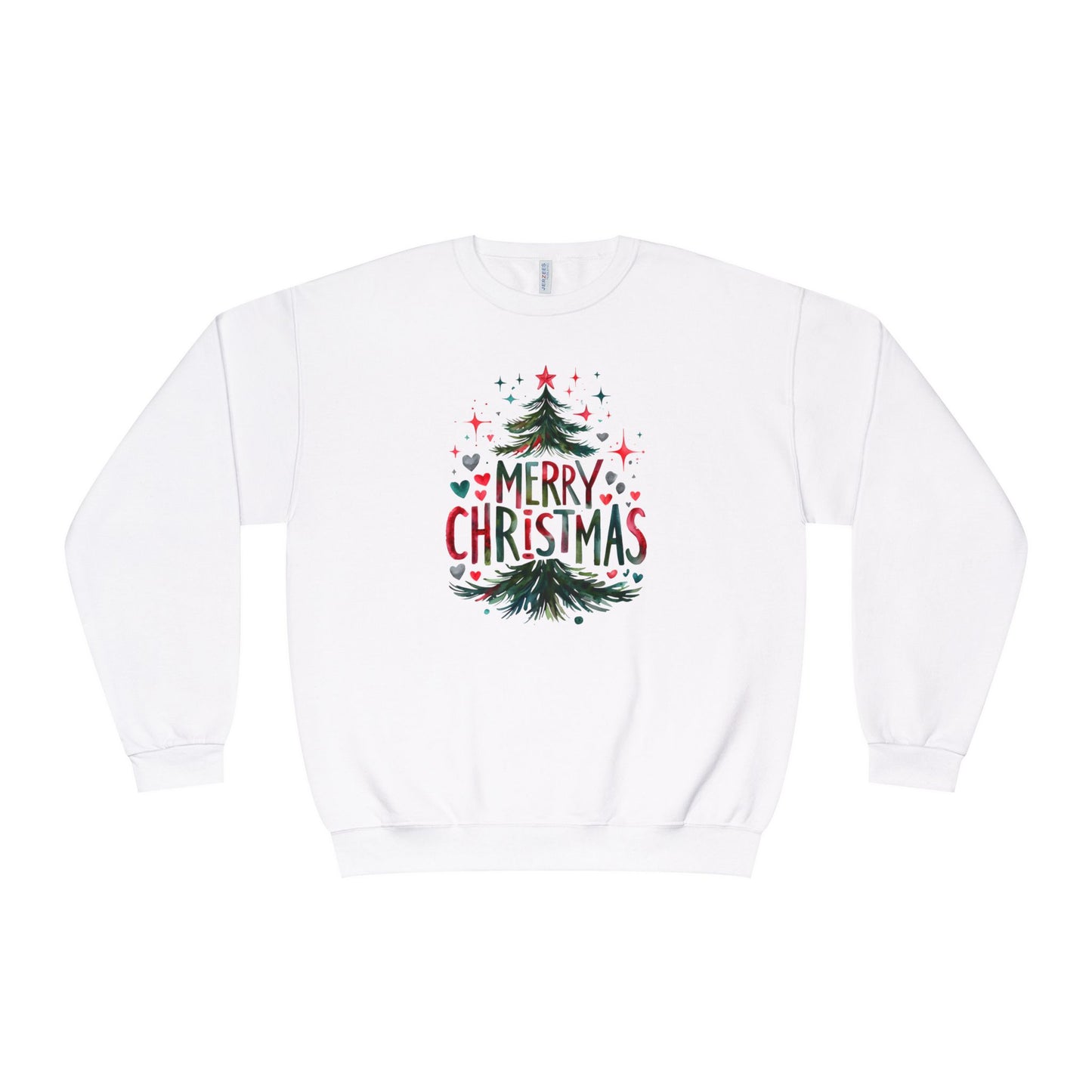 Merry Christmas Crewneck Sweatshirt — Festive Tree Holiday Sweatshirt