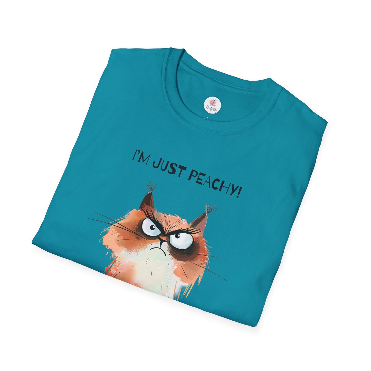 Grumpy Cat Tee – "I'm Just Peachy!" Funny Cat T-Shirt