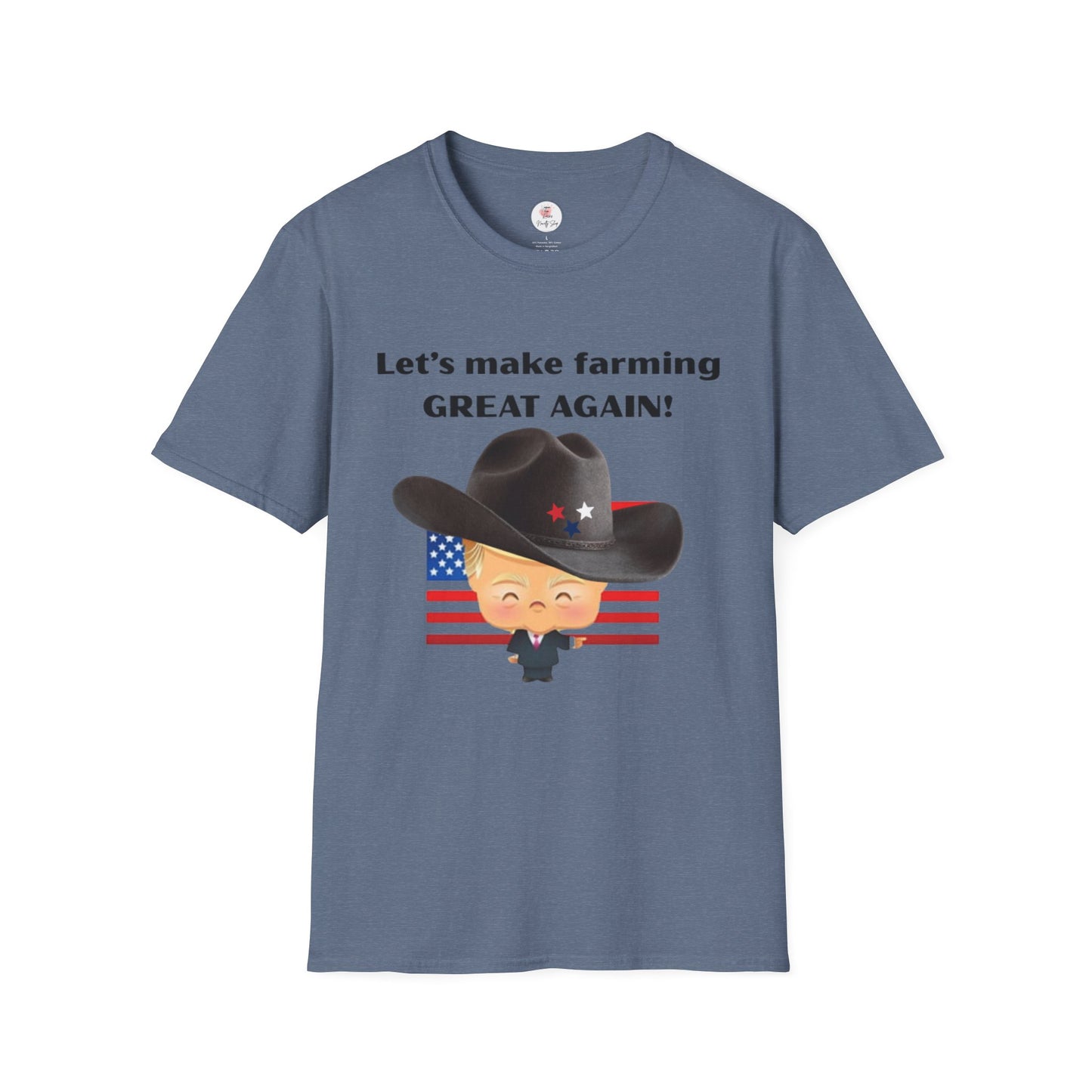 Let's Make Farming Great Again T-Shirt — Patriotic Cowboy Trump Farming Tee