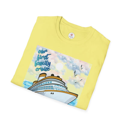 Cruise Ship Tee — "Our First Family Cruise" Adult T-Shirt