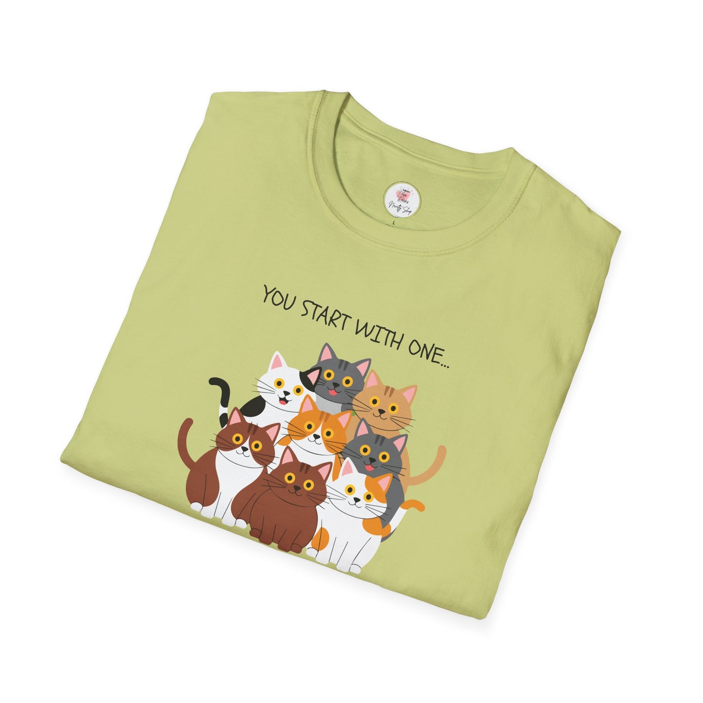 Cat Lover T-Shirt — "You Start With One... You Blinked, And WTF You Have A Collection"