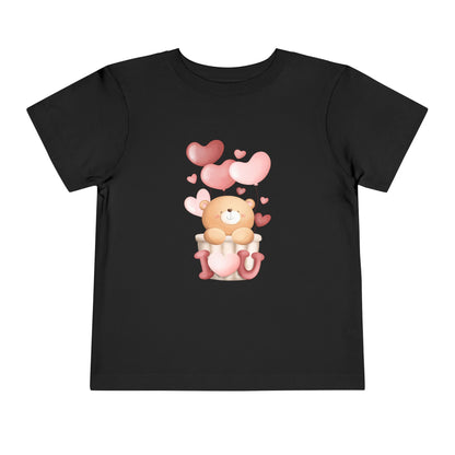 Toddler Tee — Cute Bear with Hearts and "I  Heart U"  T-Shirt
