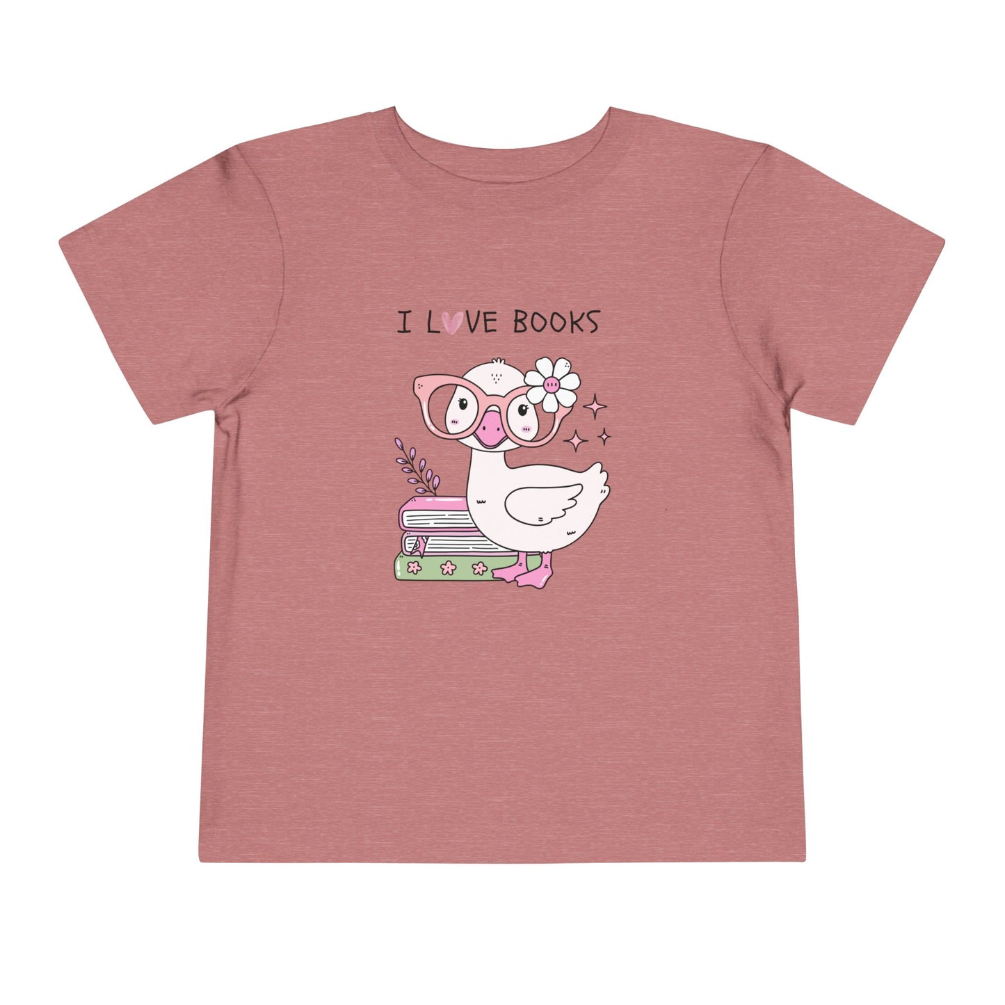 Toddler Tee — Cute Duck "I Love Books" Reading Shirt for Kids