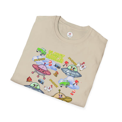 Planet Mooolah Game T-Shirt — Cute Colorful Spaceship Casino Graphic Tee