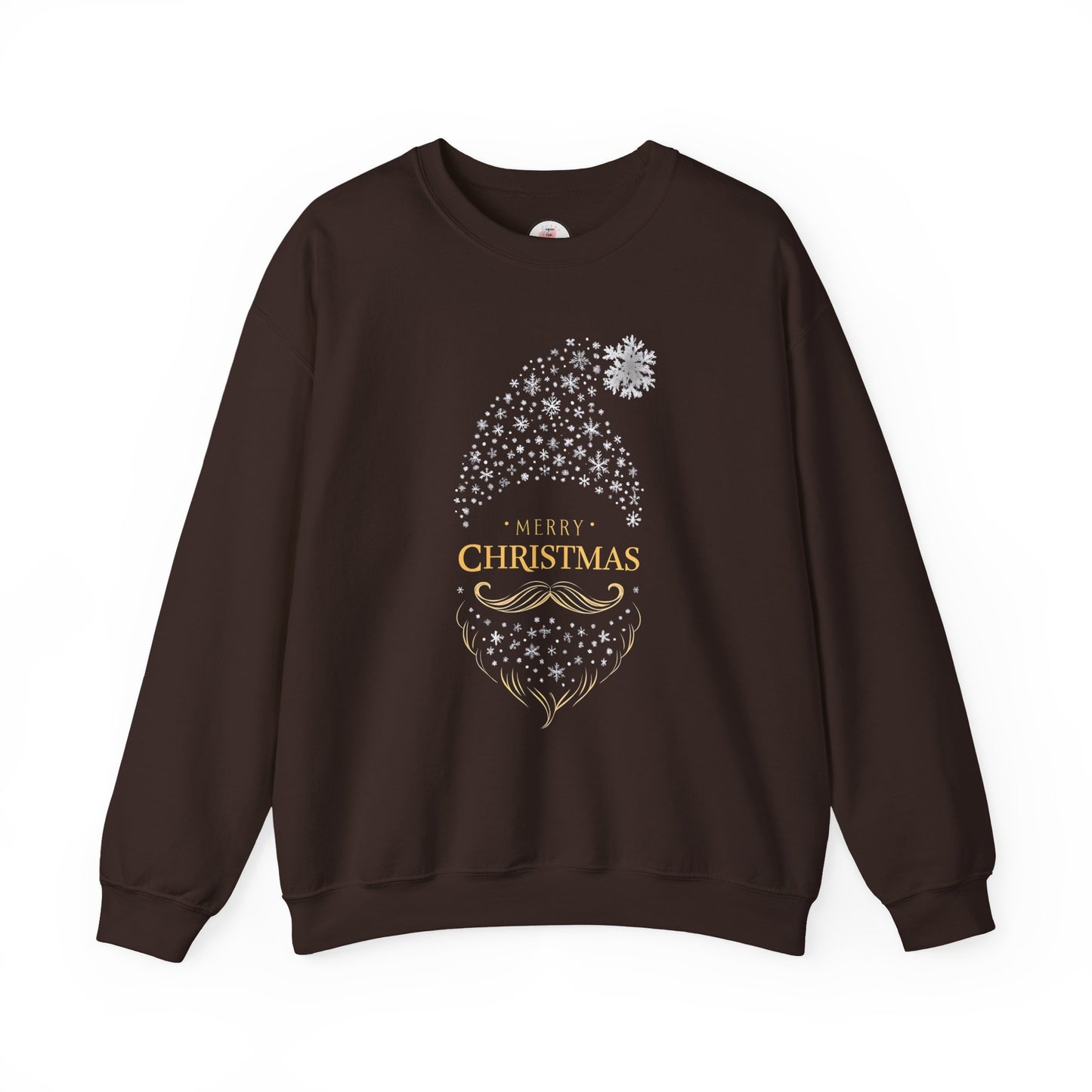 Silver and Gold Holiday 'Merry Christmas'  Gnome Crewneck Sweatshirt