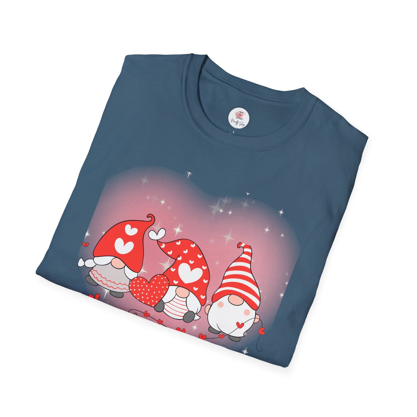 Valentine Gnome Trio T-Shirt — Cute Hearts & Cozy Valentine Gnomes Tee