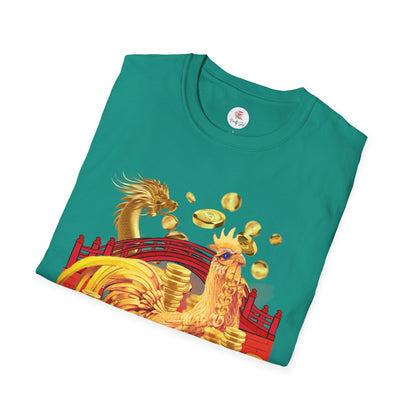 Prosperity Dragon Link T-Shirt — Gold Coins & Fortune Design