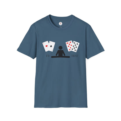 Blackjack T-Shirt — 'I'd Split That' Card Dealer Graphic Tee