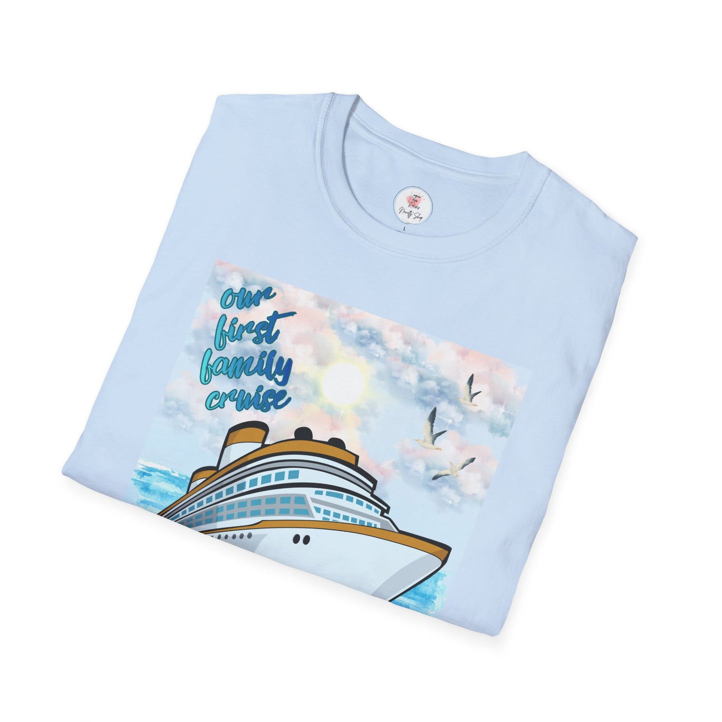 Cruise Ship Tee — "Our First Family Cruise" Adult T-Shirt