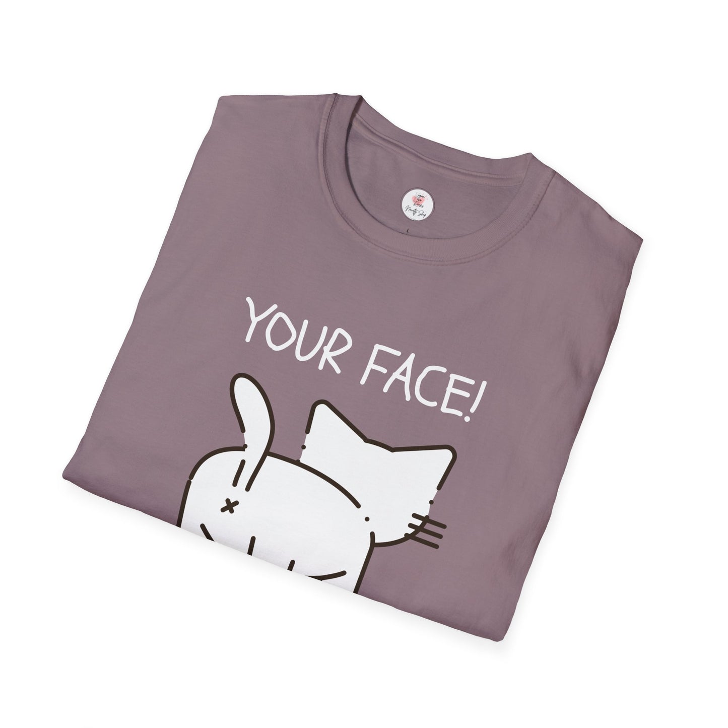 Minimalist 'Your Face' Cat Butt T-Shirt — Funny Cat Lover Tee