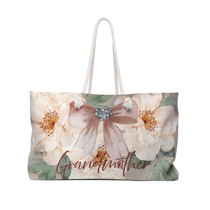 Floral Bride Weekender Bag - Perfect for Bridal Showers, Gift for the Bride's Grandmother