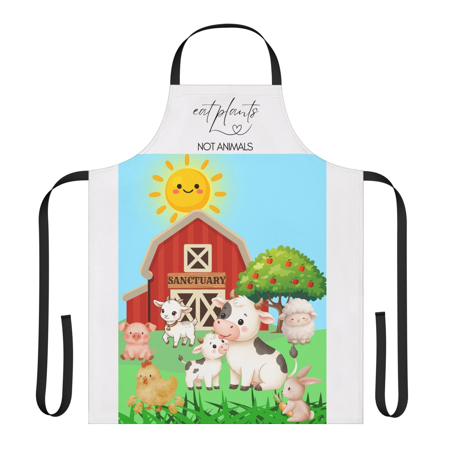 Animal Sanctuary Apron – “Eat Plants Not Animals” Vegan Kitchen Apron