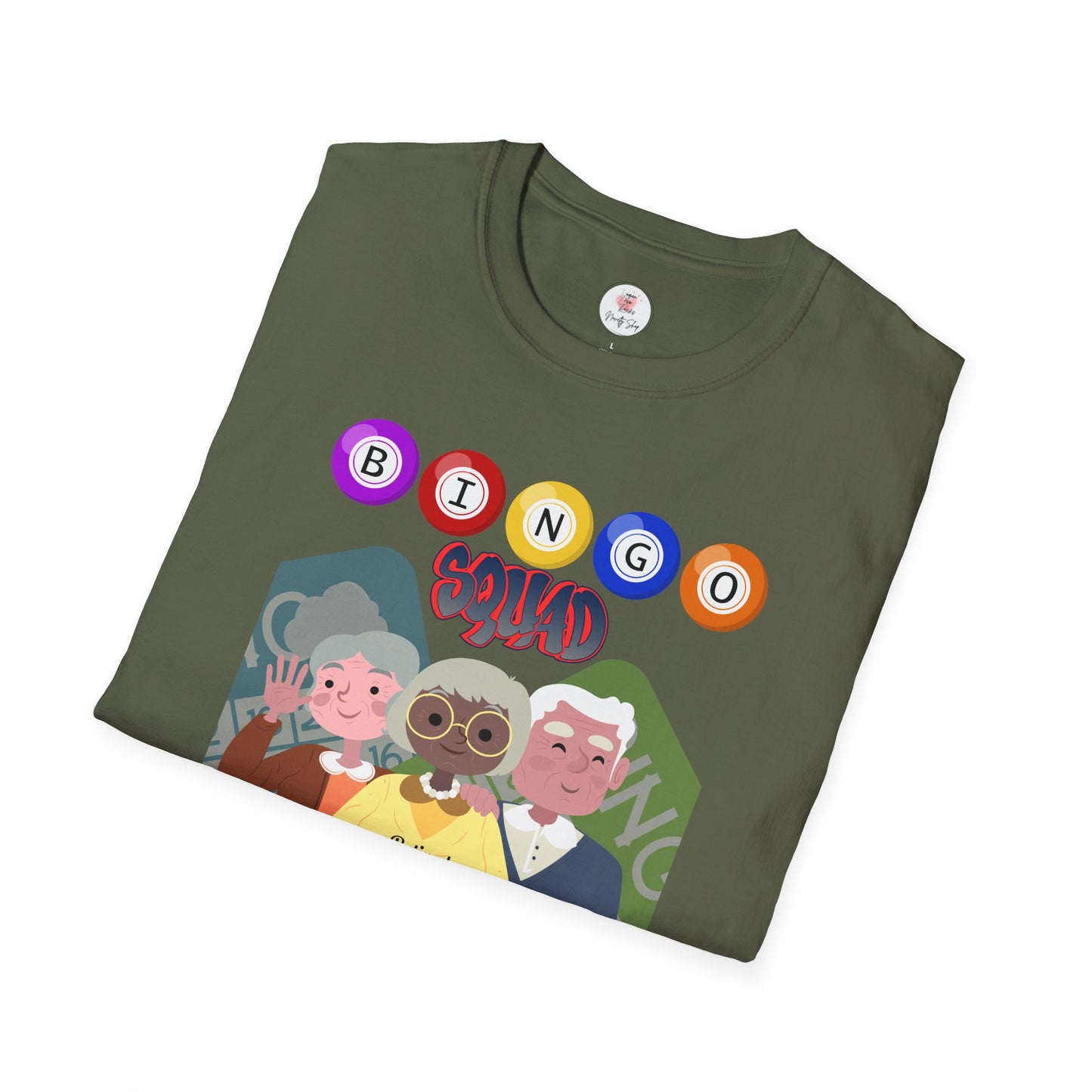 Bingo Squad T-Shirt — Cute Senior Friends Bingo Night Graphic Tee