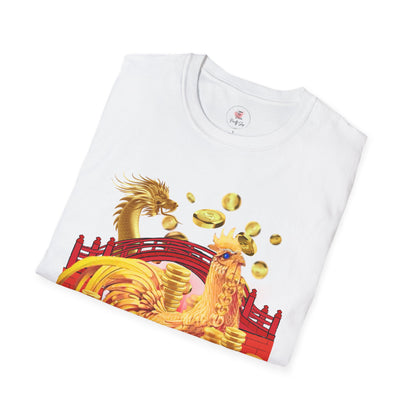 Prosperity Dragon Link T-Shirt — Gold Coins & Fortune Design