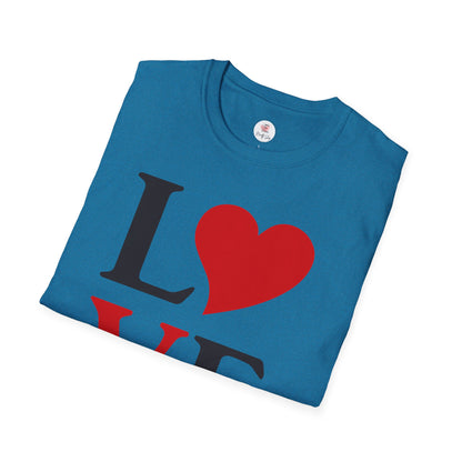 L Heart V E  T-Shirt — Classic Romance Graphic Tee