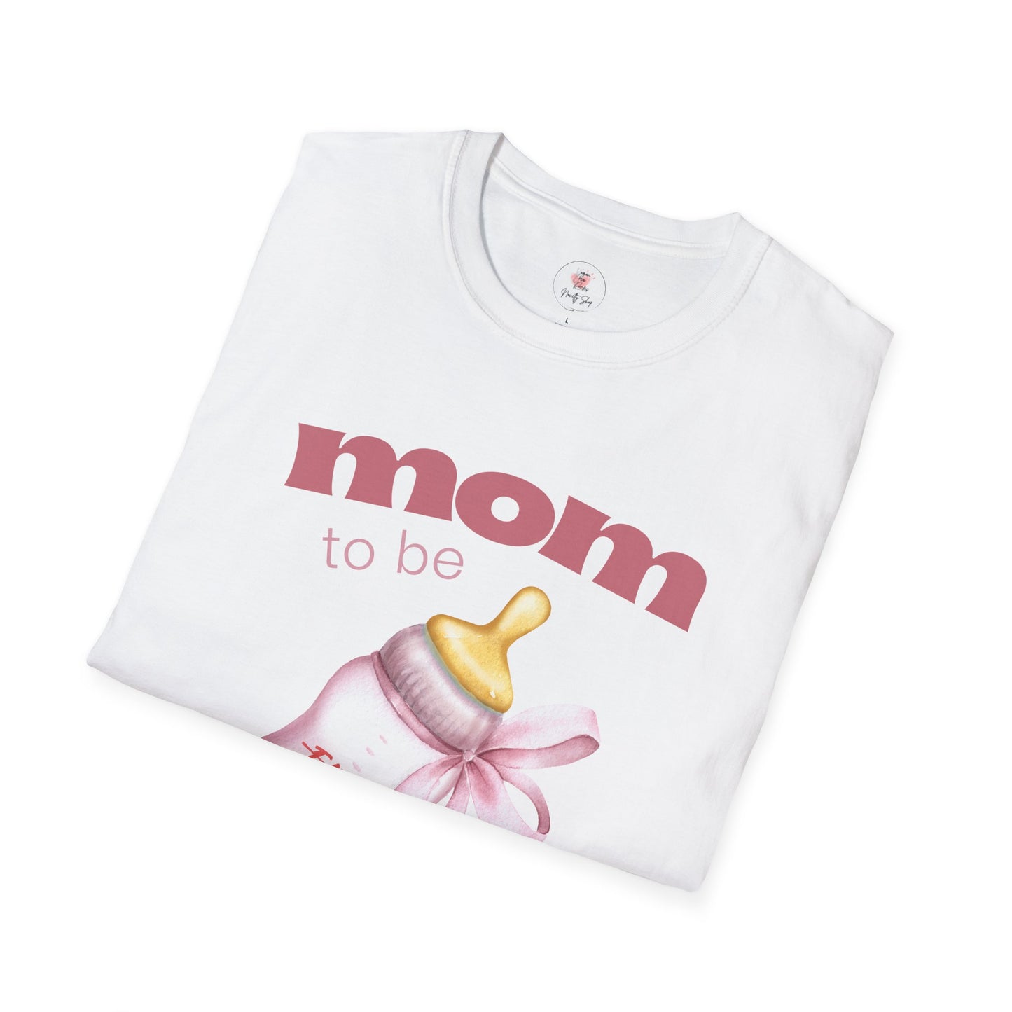 "Mom to Be" Pink Baby Bottle Pregnancy Announcement Tee