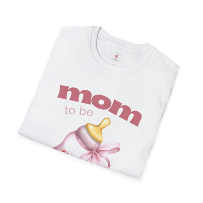 "Mom to Be" Pink Baby Bottle Pregnancy Announcement Tee