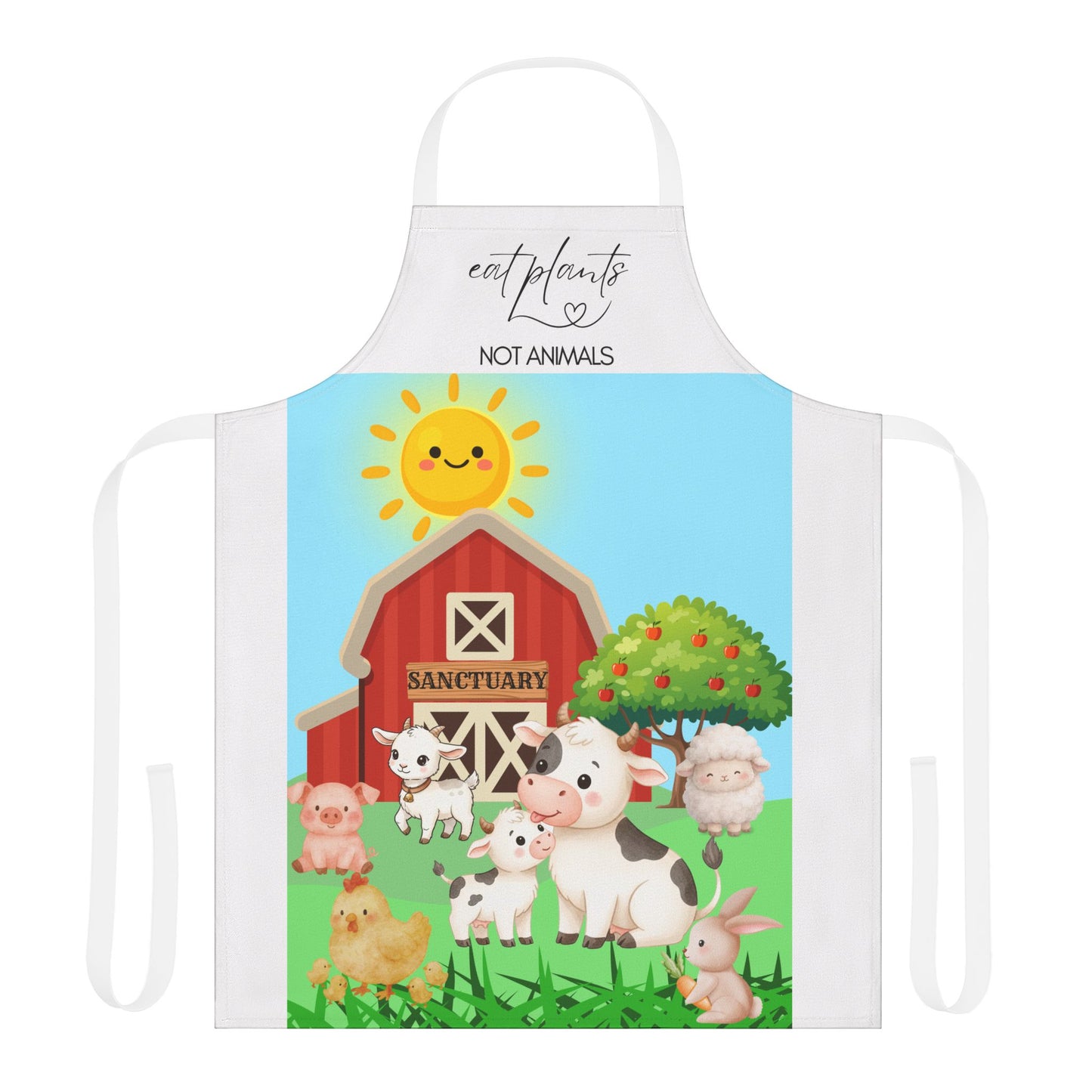 Animal Sanctuary Apron – “Eat Plants Not Animals” Vegan Kitchen Apron