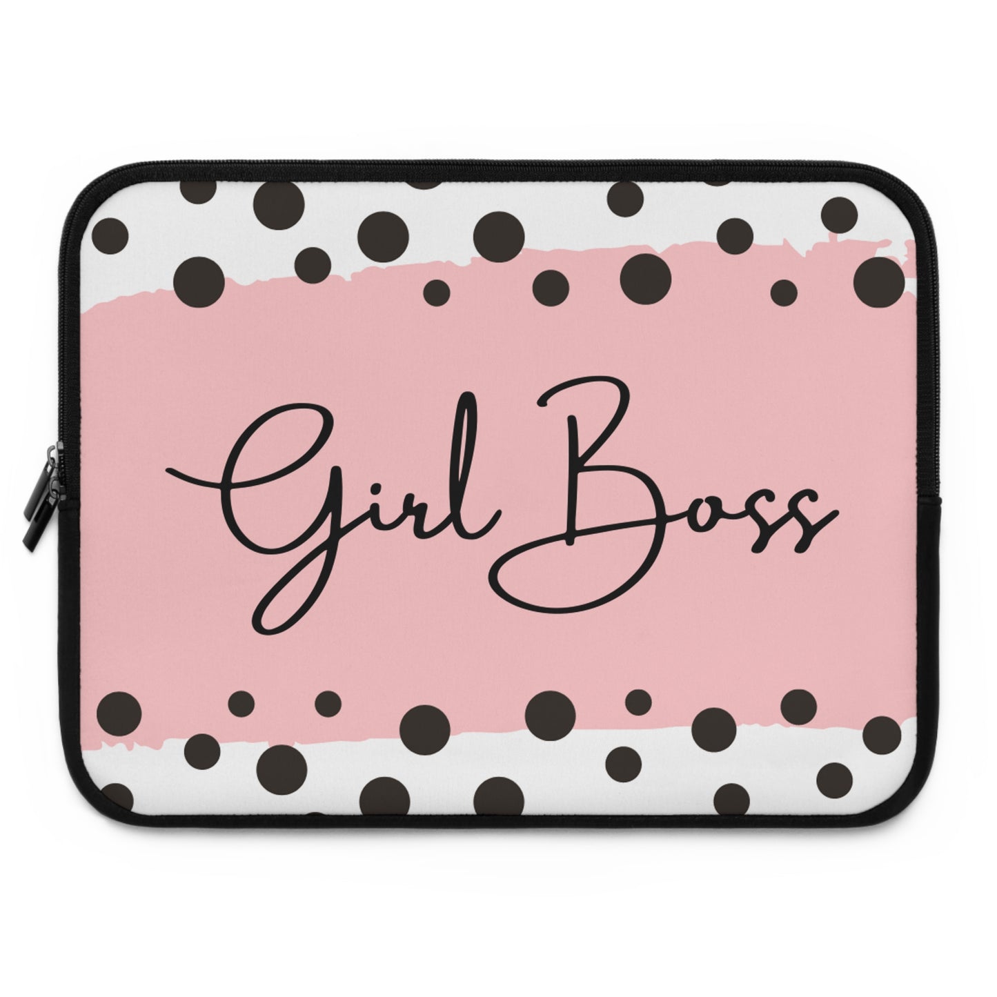 Girl Boss Pink Polka Dot Laptop Sleeve
