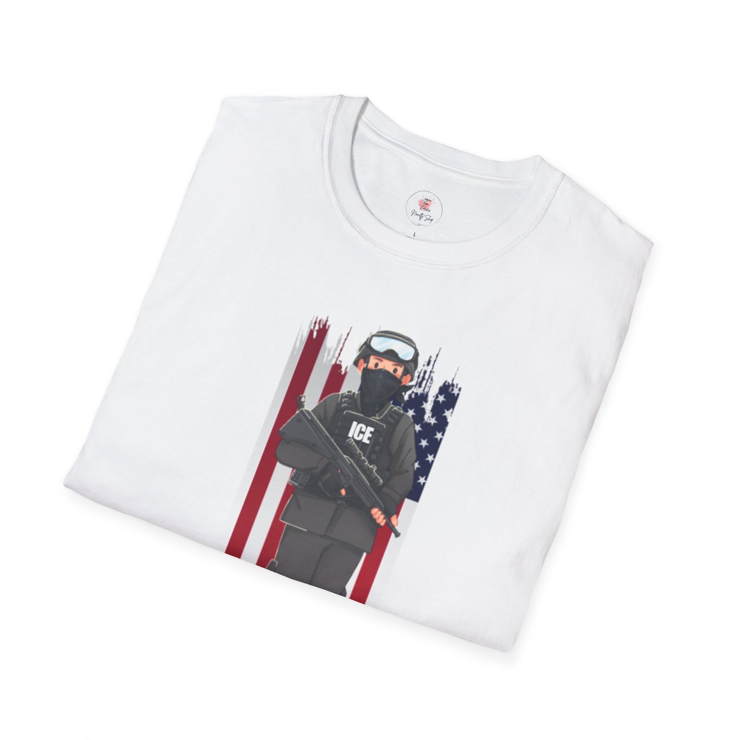 ICE Officer American Flag "Thank You" T-Shirt