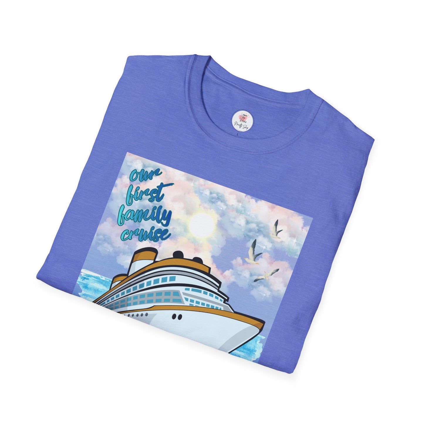 Cruise Ship Tee — "Our First Family Cruise" Adult T-Shirt