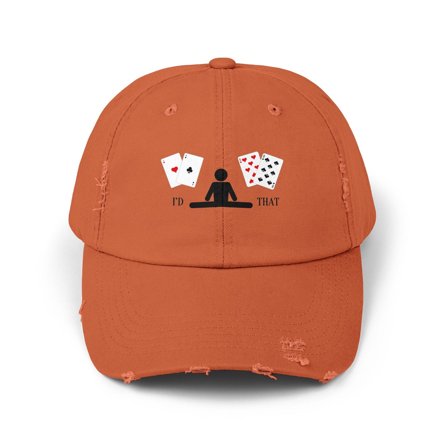Blackjack Distressed Cap — 'I'd Split That' Card Dealer Graphic Baseball Cap