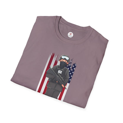 ICE Officer American Flag "Thank You" T-Shirt