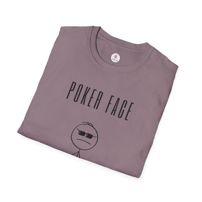 Poker Face T-Shirt — Funny Poker Meme Tee with Stick Figure and Chips