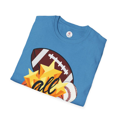 All Sports Graphic T-Shirt — Multi-Sport Soccer Basketball Football Baseball Design