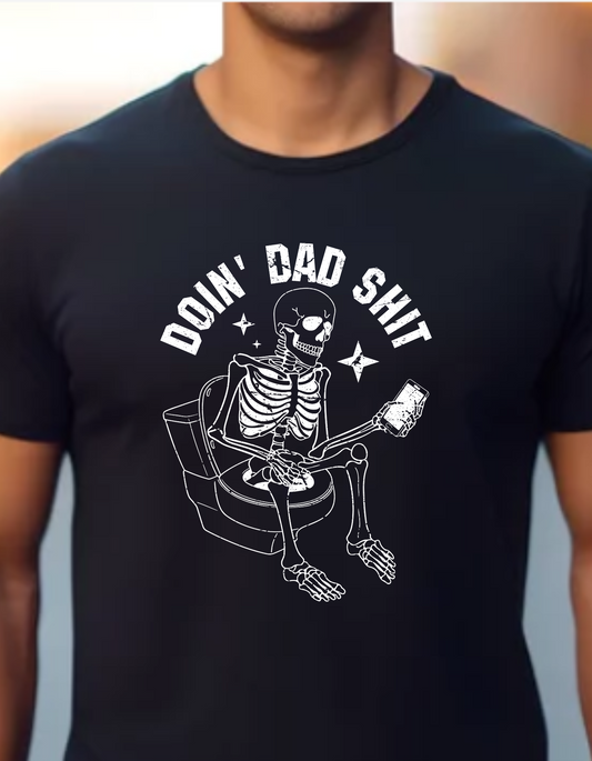 Doin' Dad Shit Skeleton Cotton Crew T-shirt