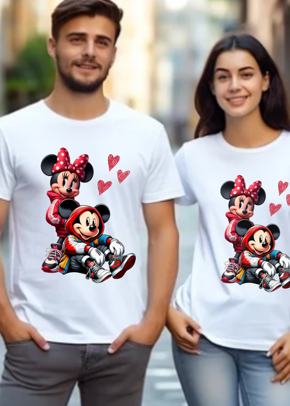 Mickey & Minnie Hearts T-Shirt, Disney Couples Shirt